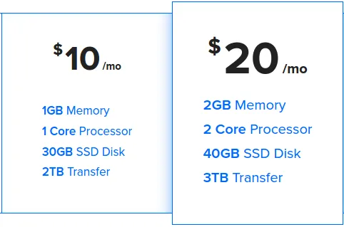 Digital Ocean droplets