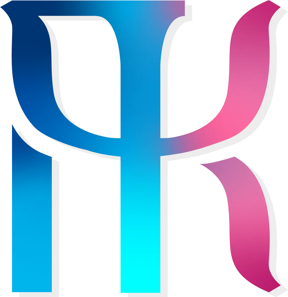 kathelopez.com final logo — AK monogram with blue-to-pink gradient