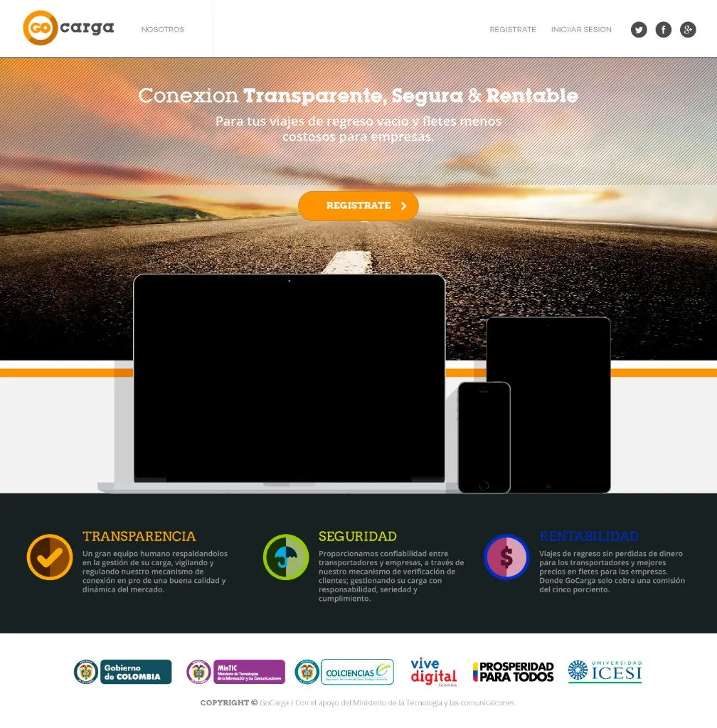 Main landing prototype — Transparent, secure and profitable connection